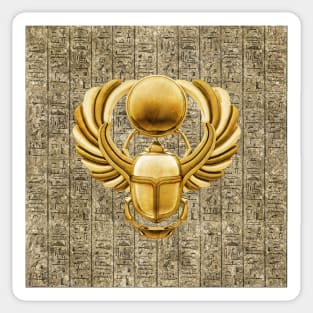 Gold Egyptian Scarab Sticker